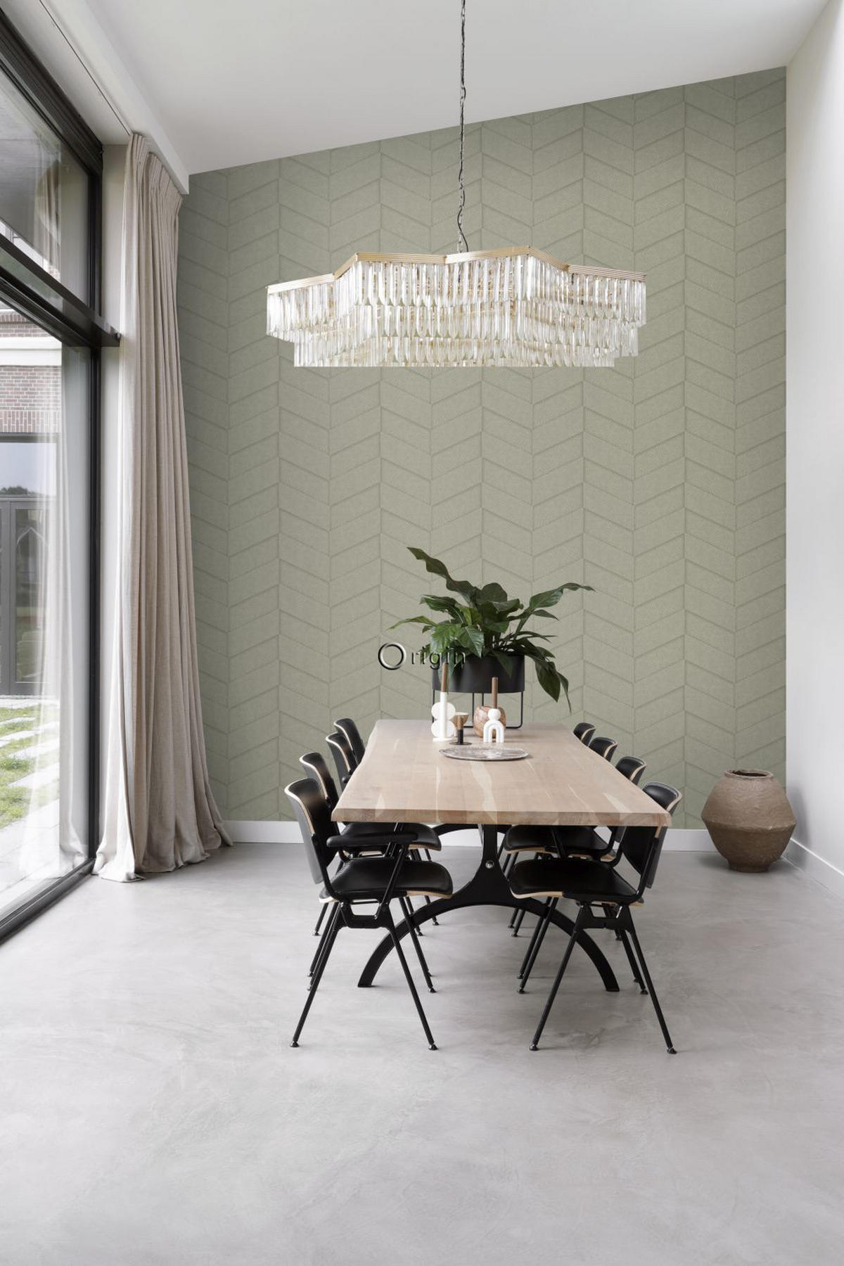 TAPETE Fliesenmuster mit Schlangenhaut-Motiv 53 cm x 10.05 m - Beige, Papier (53/1000cm) - Origin Wallcoverings