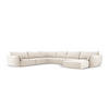 PANORAMASOFA links Kaelle aus Samt leichtes beige 8 Sitzplätze - Creme, Textil (284/85/384cm) - Micadoni