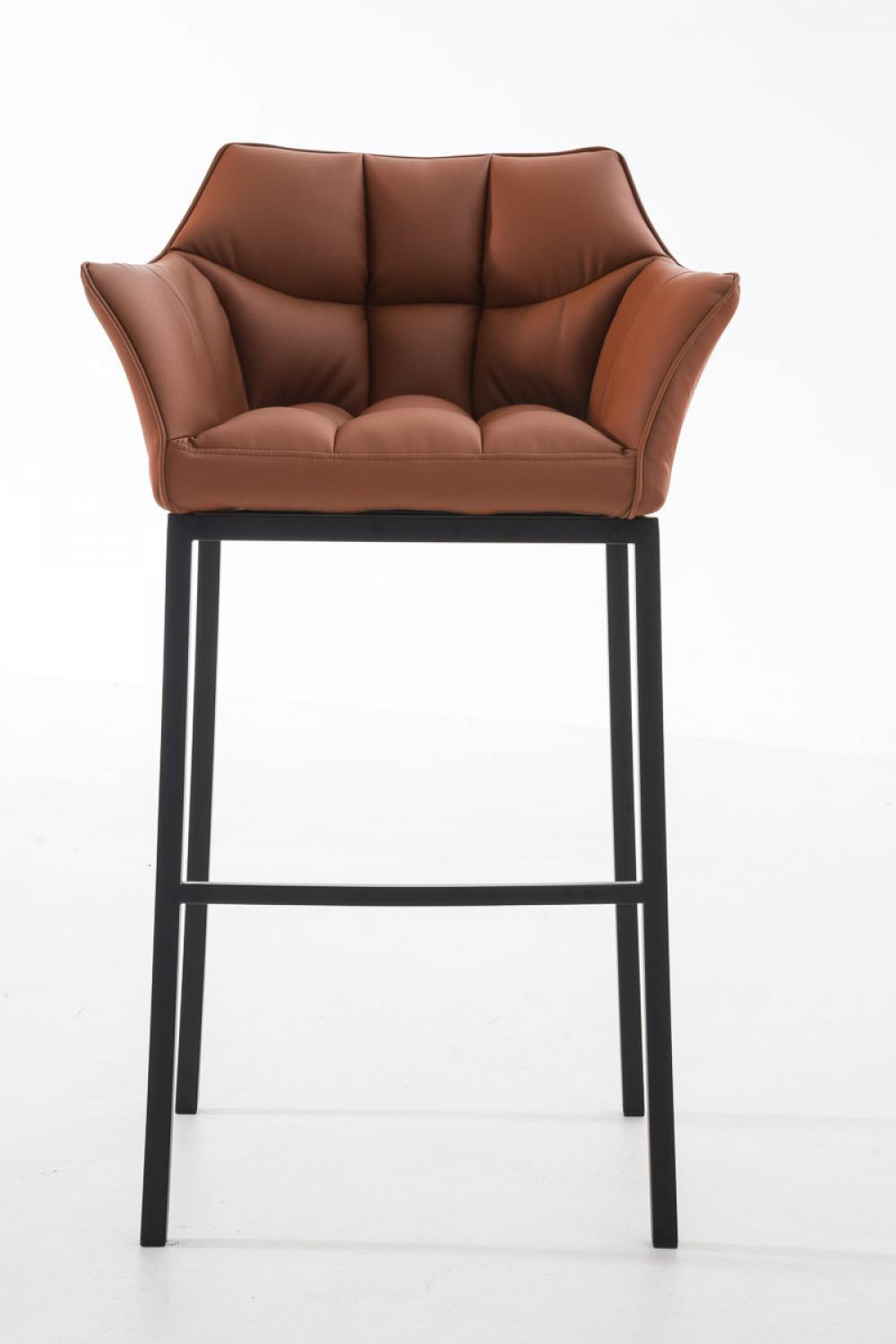 BARHOCKER 2er Set Lederlook Hellbraun - Hellbraun/Schwarz, Textil/Metall (64/110/48cm) - CLP