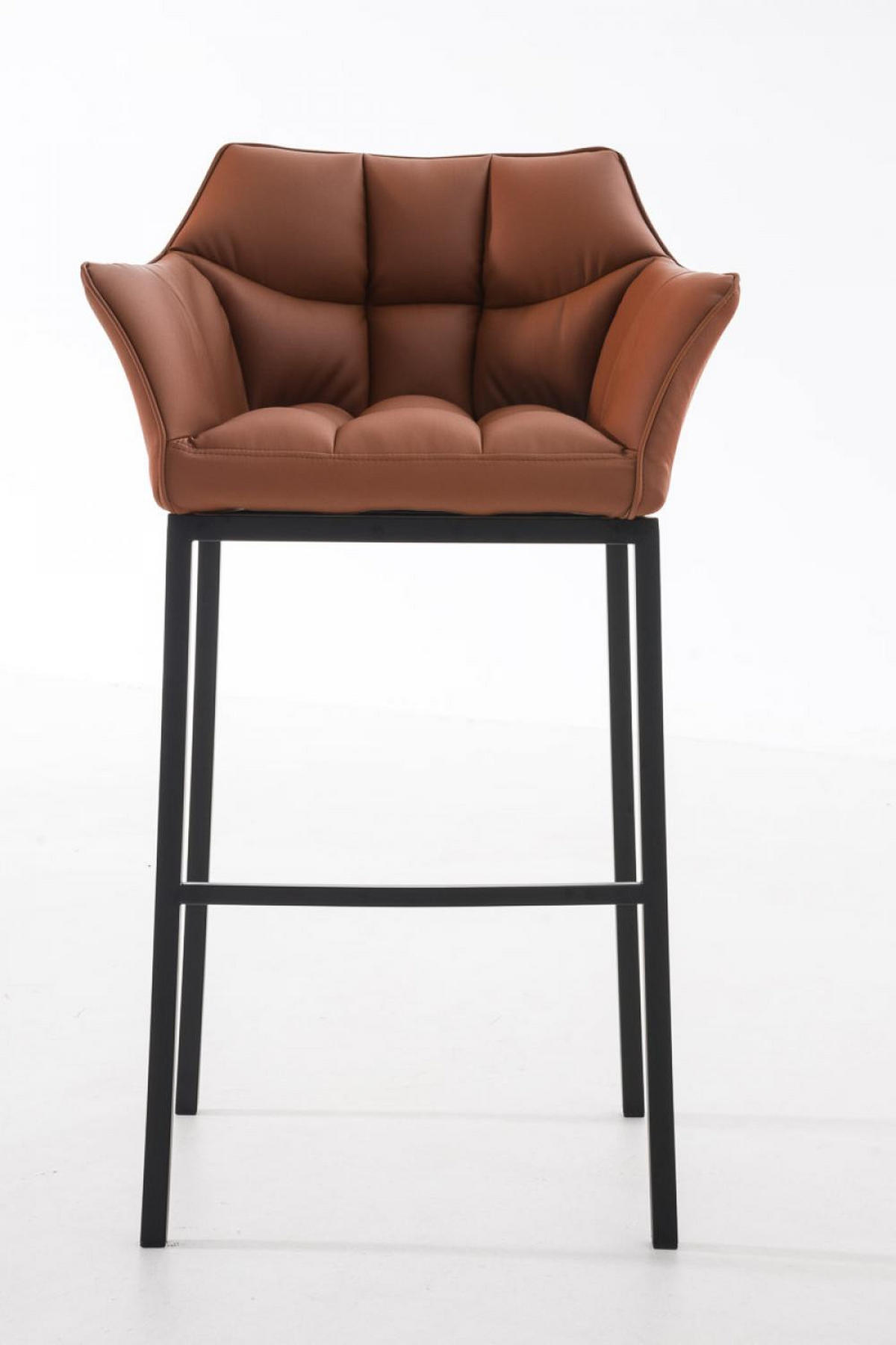 BARHOCKER 2er Set Lederlook Hellbraun - Hellbraun/Schwarz, Textil/Metall (64/110/48cm) - CLP