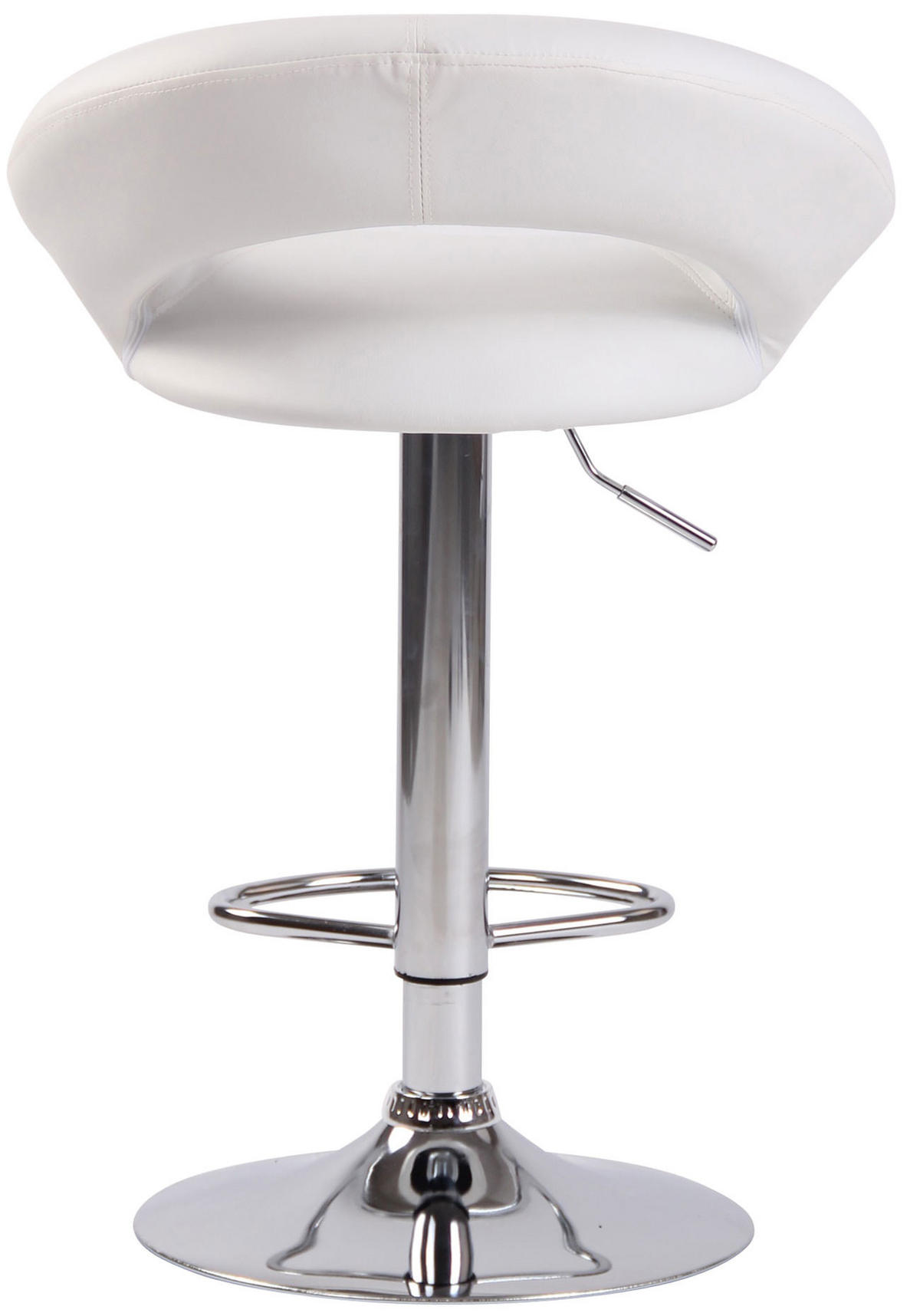 BARHOCKER Mekim Kunstleder Weiß Silber - Weiß, Leder/Metall (53/80/47cm) - DELUKE