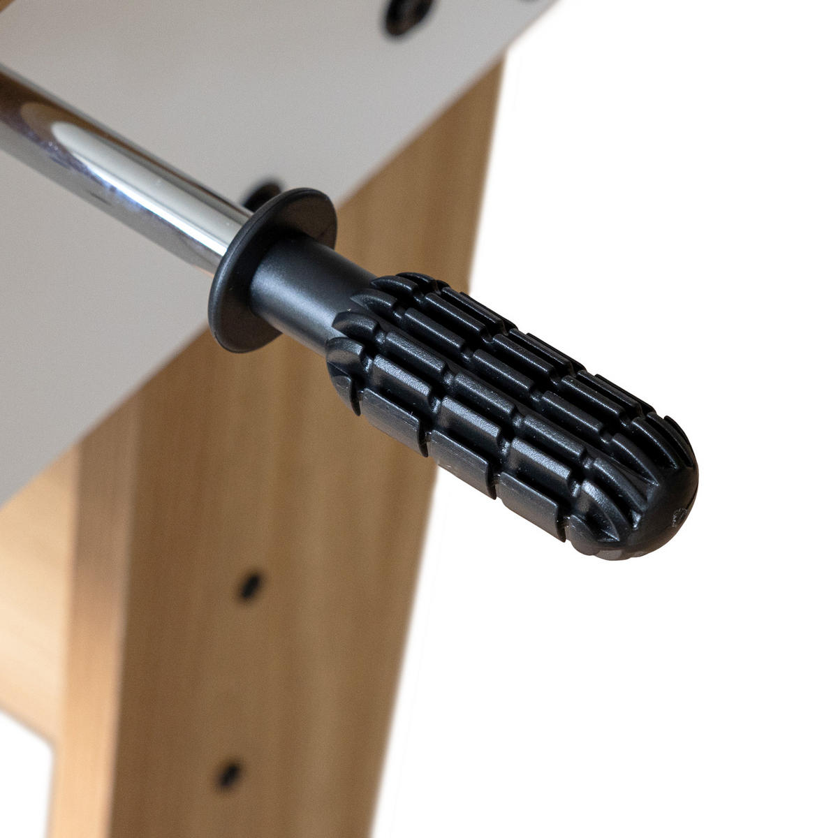 TISCHFUSSBALL Weiß und Holz 120cm - Braun, Holzwerkstoff (65.41/121.9cm) - Happy Garden