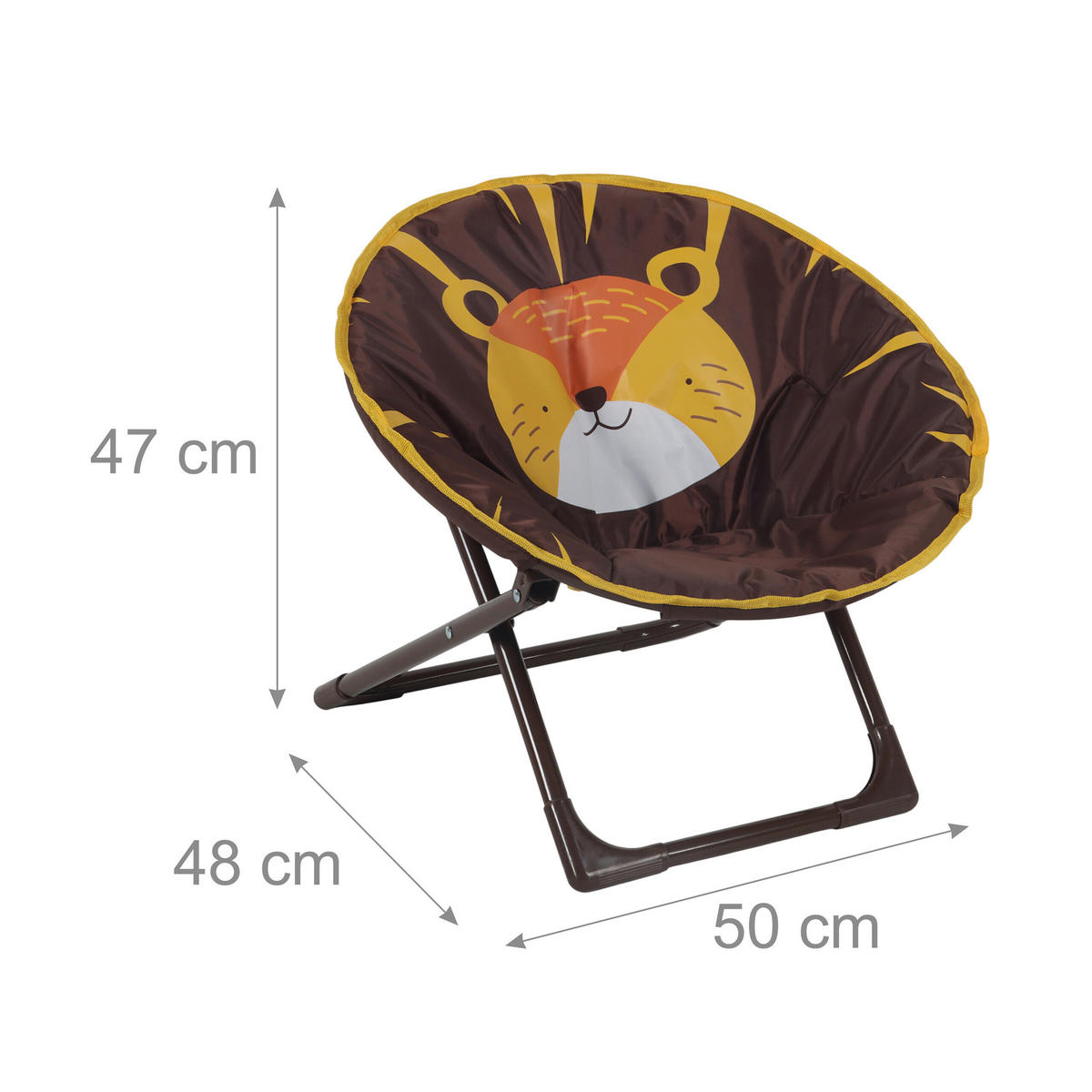 FOTOLIU Multicolor pliabil leu - maro închis, material plastic/material textil (50/47/48cm) - Relaxdays