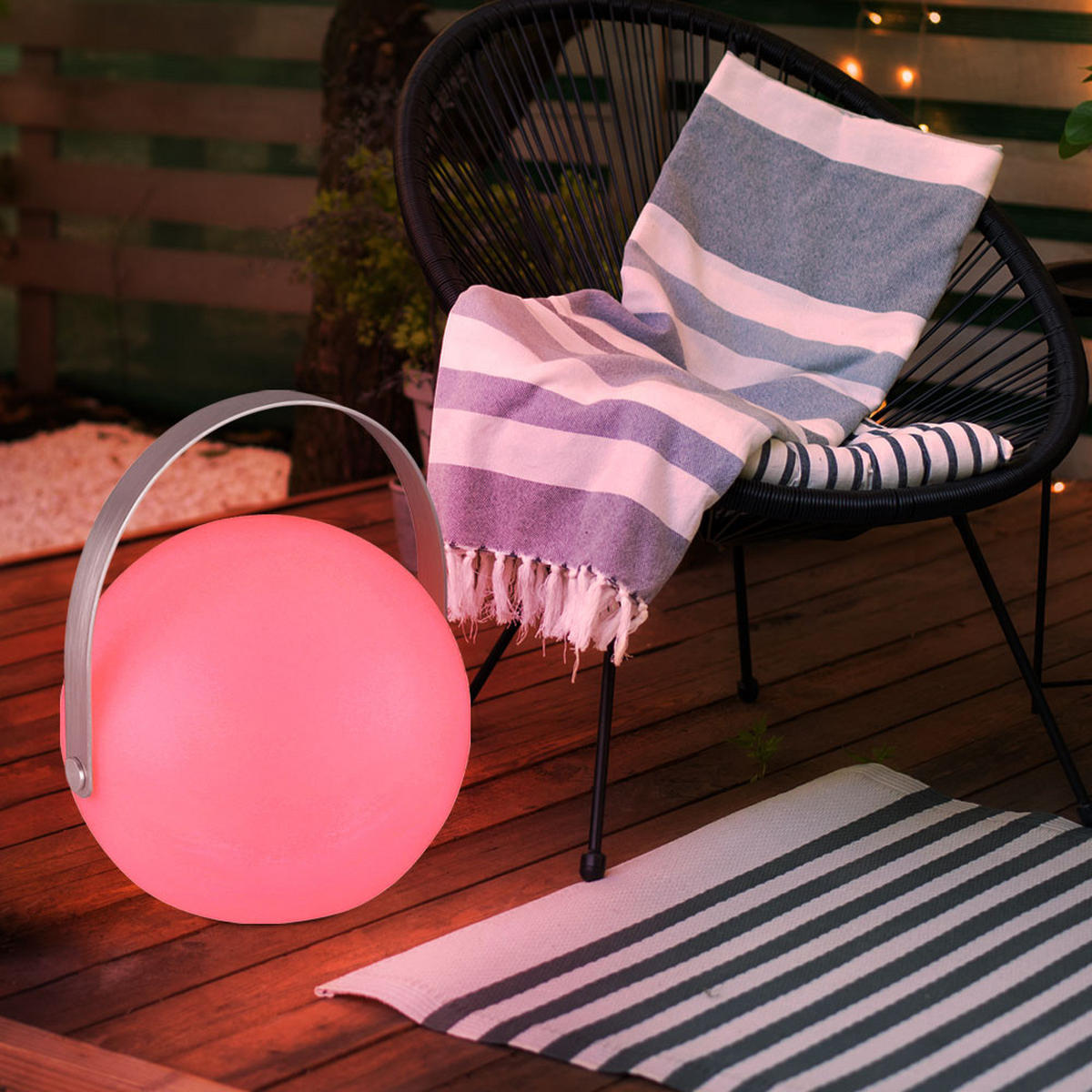 LED AUSSENLEUCHTE Kugel Weiß - Weiß, Metall (18.9/18.9/21cm) - Globo Lighting