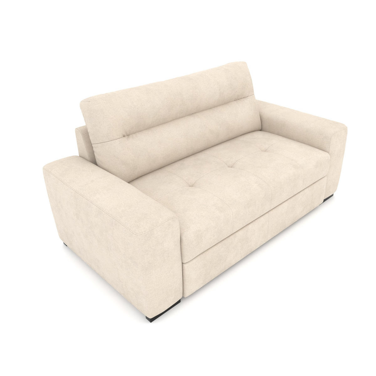 2-SITZER Carlisle Chenille Beige 183/97/93 cm - Sahara, Kunststoff/Textil (183/93/97cm) - foamnova