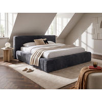 POLSTERBETT Nara Anthrazit 200/200 cm mit Bettkasten - Anthrazit, Textil/Metall (200/200cm) - wonello