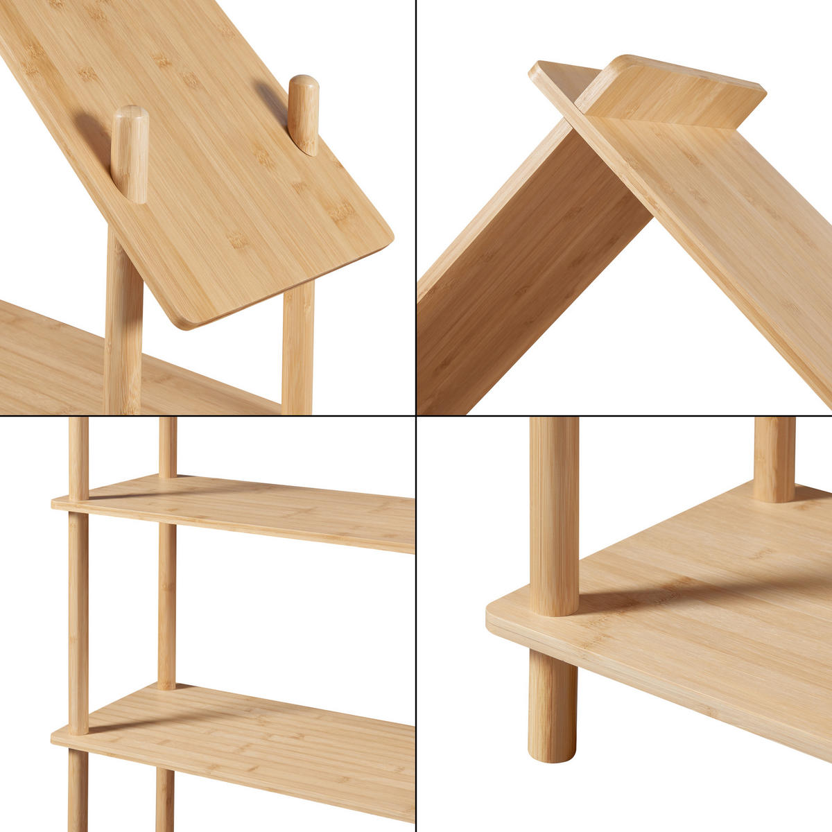 KINDERREGAL Hamarøy - Naturfarben, Naturmaterialien (90/137/30cm) - [en.casa]
