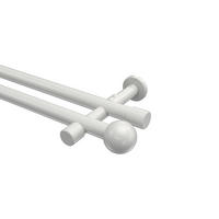 GARDINENSTANGEN-SET Prestige Luino 400 cm (geteilt in 2 x 200 cm), 2-läufig (ohne Ringe), 20 mm Ø Weiß - Weiß, Metall (400cm) - INTERDECO