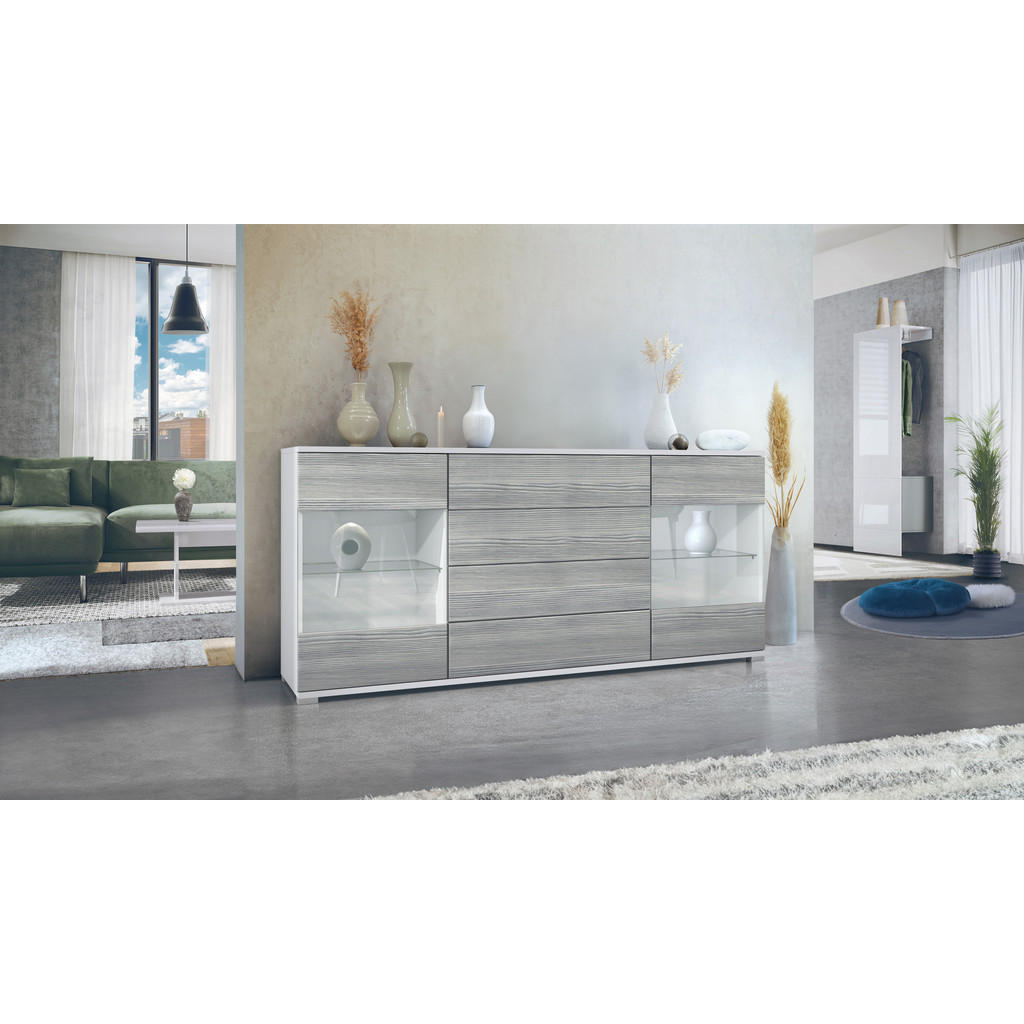 Thumbnail - Vladon Sideboard, Anthrazit, Holzwerkstoff, 166.5x75.5x35 cm, Wohnzimmer, Kommoden & Sideboards, Sideboards