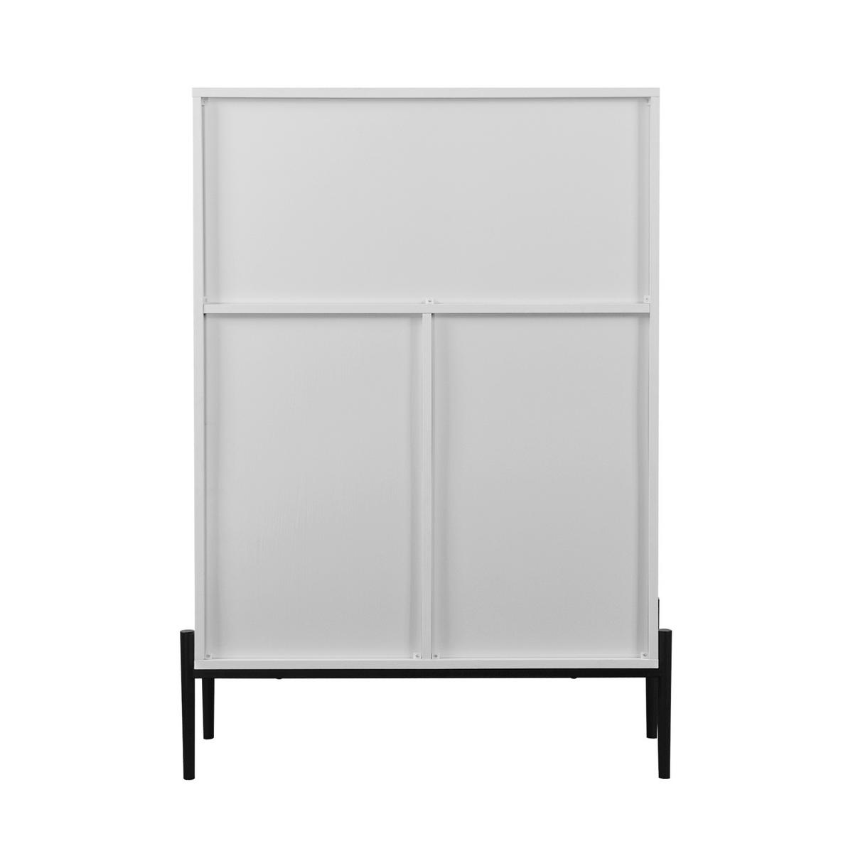 SIDEBOARD 85/40/120 cm Weiß aus Spanplatte mit Glastür - Weiß, Holzwerkstoff (85/120/40cm) - OKWISH