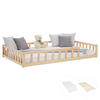 BODENBETT 120x200 cm Natur mit Lattenrost + Matratze - Naturfarben, Holz (90/200cm) - Homestyle4u
