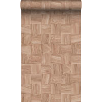 TAPETE quadratische Holzstücke 50 x 900 cm - Terracotta, Papier (50/900cm) - Origin Wallcoverings