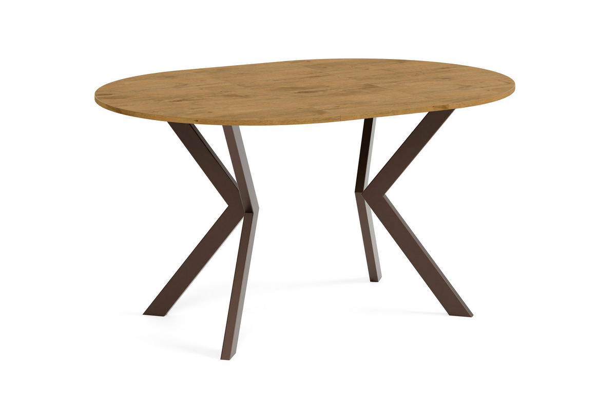 ESSTISCH EVO - Alteiche/Braun, Holzwerkstoff/Metall (90/90/76cm) - Meblini