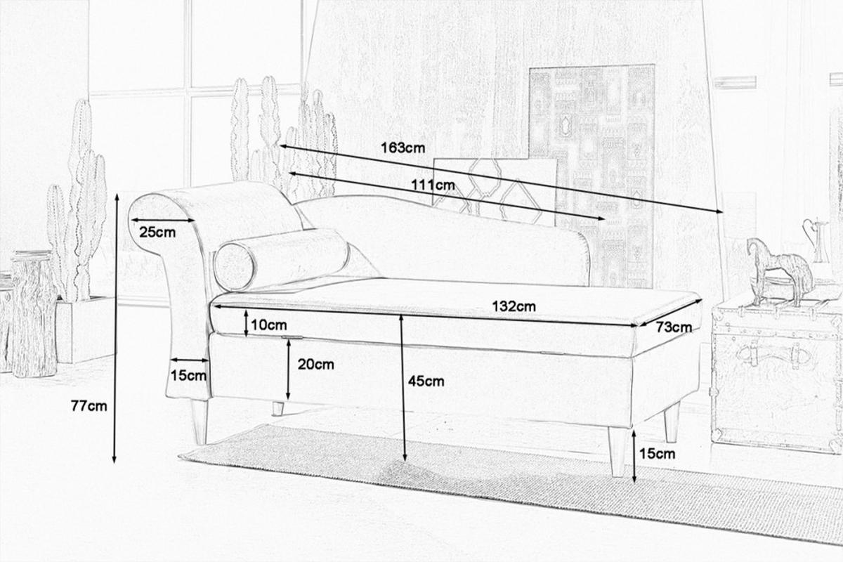 POLSTERLIEGE SARAH Schwarz Webstoff - Dunkelbraun/Schwarz, Textil (163/77/73cm) - KAWOLA