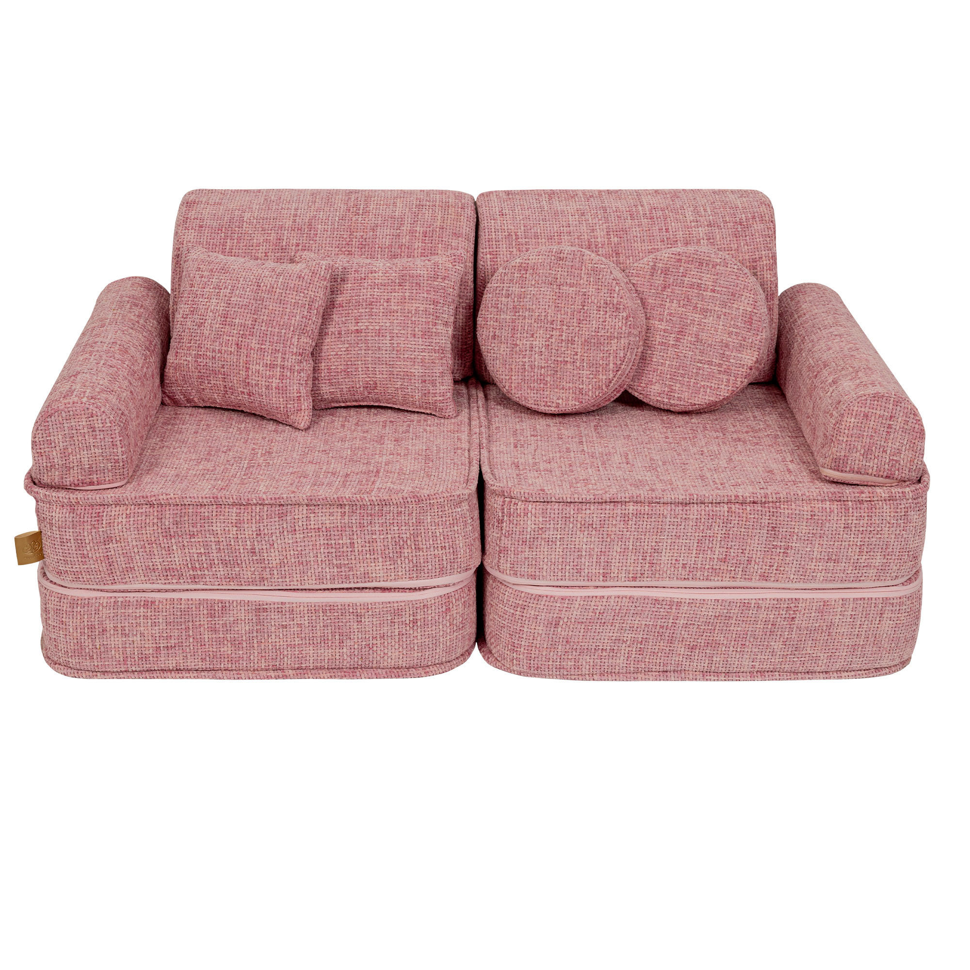 KINDERSOFA, Pocket Plus, Tangle, Bonbonrosa - Roségold, Textil (120/25/60cm) - MeowBaby