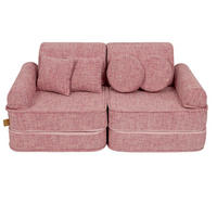 KINDERSOFA, Pocket Plus, Tangle, Bonbonrosa - Roségold, Textil (120/25/60cm) - MeowBaby