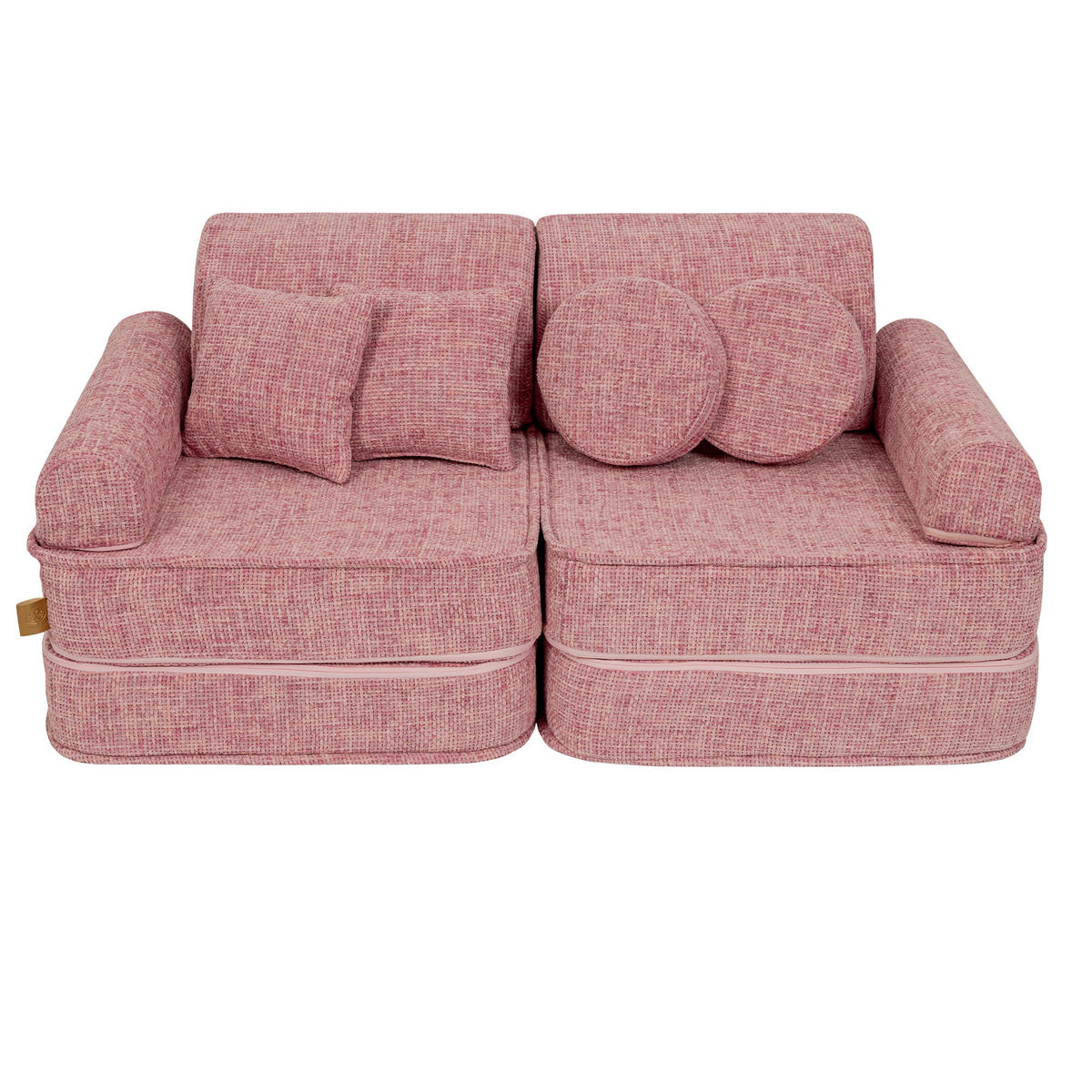 KINDERSOFA, Pocket Plus, Tangle, Bonbonrosa - Roségold, Textil (120/25/60cm) - MeowBaby