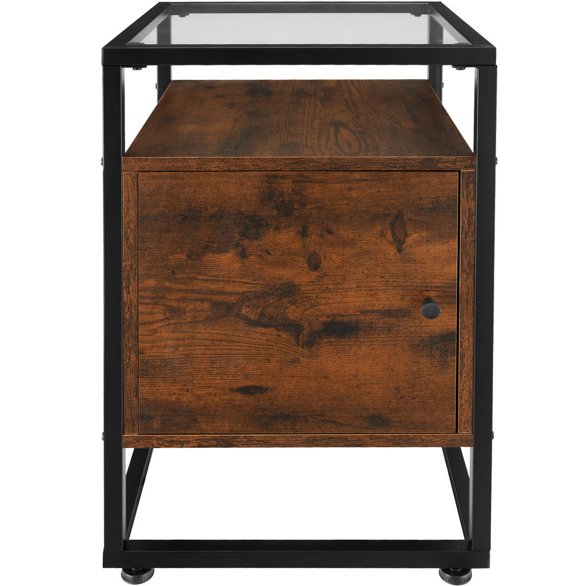 NACHTSCHRANK Dudley,40 x 43 x 60,5 cm,Industrial Holz dunkel, rustikal - Rostfarben, Holzwerkstoff (40/60.5/43cm) - tectake