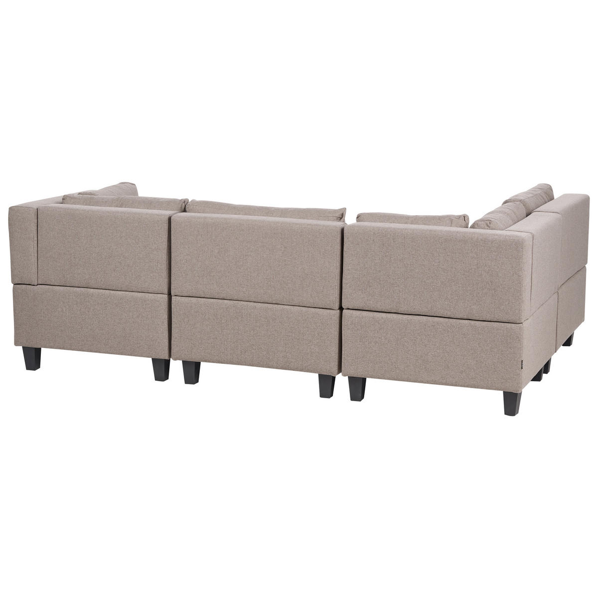 COLȚAR modul cu 4 locuri pe partea dreaptă maro textil cu otomană Unstad - maro/negru, material textil (228/152cm) - Beliani