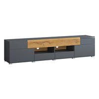 TV-MÖBEL Jules Grau und Holz - Grau, Holzwerkstoff (208/47/39cm) - Petits-meubles