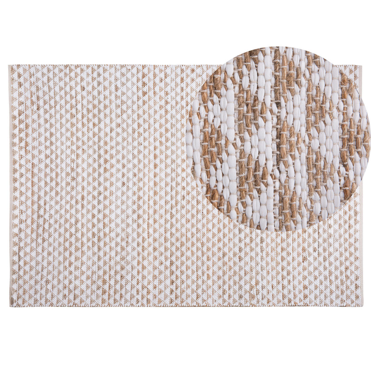 TEPPICH geflochten Tunceli 200/140 cm - Beige, Textil (140/200cm) - Beliani