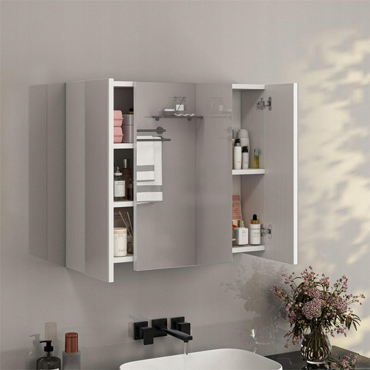 WANDSCHRANK, weiß 60/15/55 cm - Weiß, Holzwerkstoff (60/55/15cm)