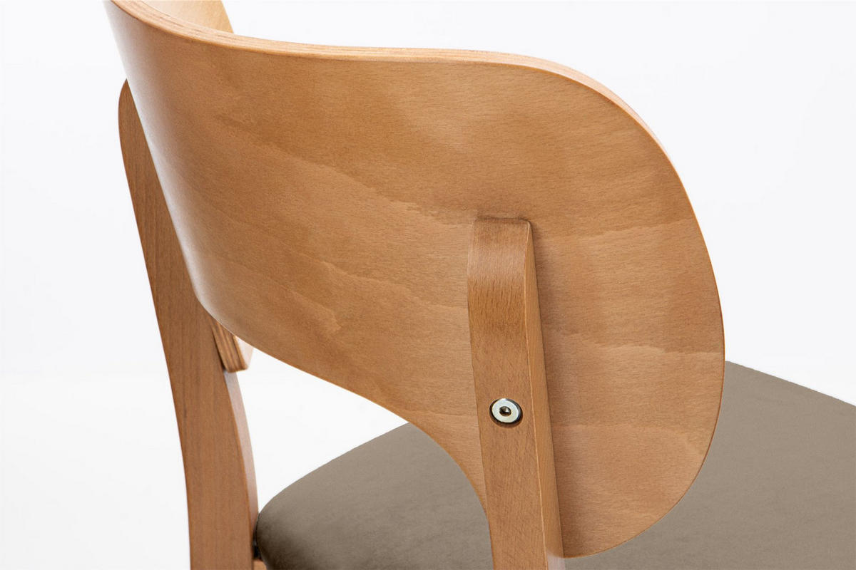 ESSZIMMERSTÜHLE LYCO (2er-Set), beige / Eiche hell - Eichefarben/Beige, Holz/Buchenholz (47/81/45cm) - KONSIMO®