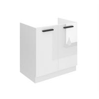 SPÜLENUNTERSCHRANK 80 cm SDZ ohne Arbeitsplatte, mit 2 Türen, Weiß Hochglanz - Weiß Hochglanz, Holz (80/82/51.6cm) - B BELINI GROUP