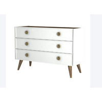KOMMODE Nadya Weiß Walnuss - Goldfarben/Walnussfarben, Holzwerkstoff/Kunststoff (120.4/80.3/36cm) - moebel17