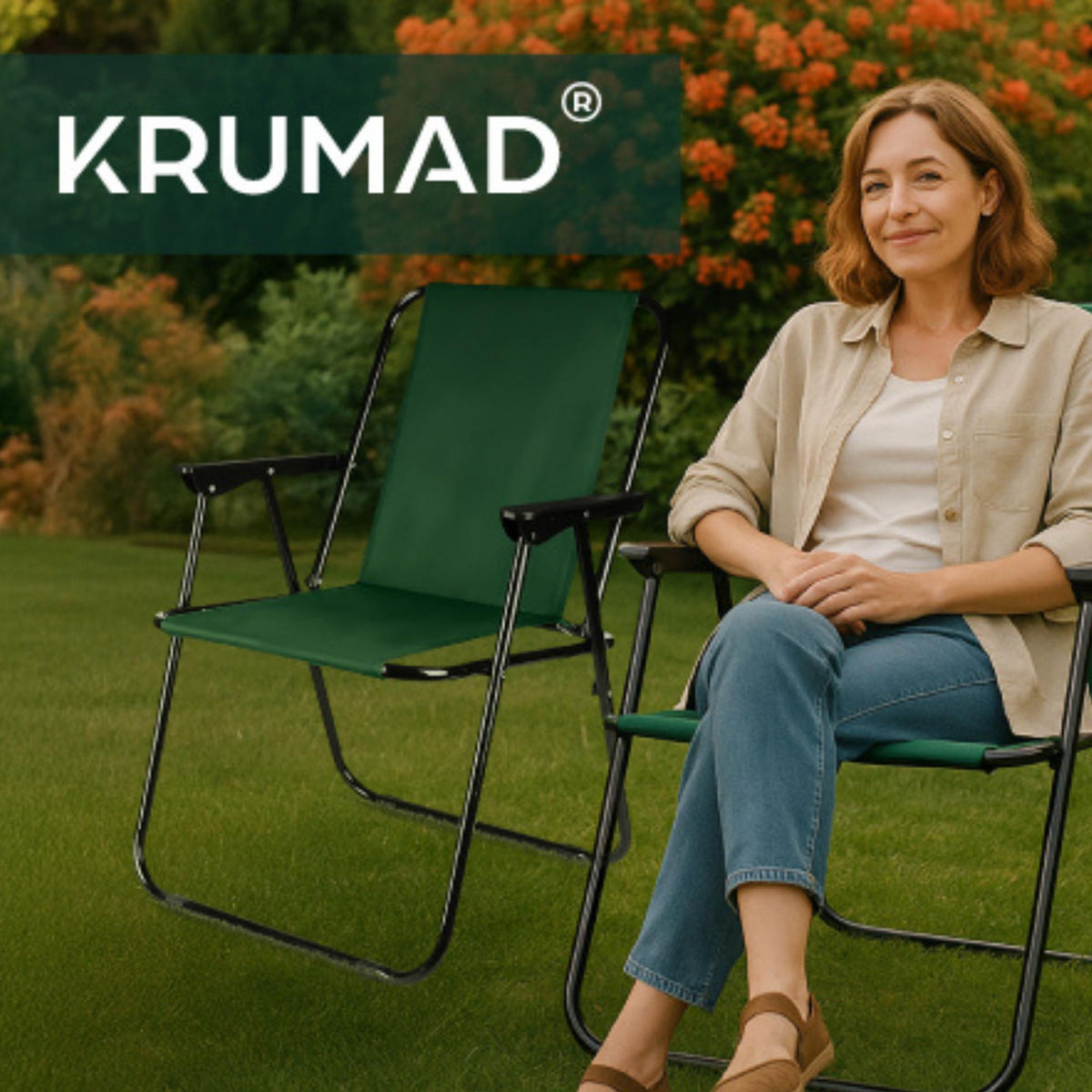 CAMPINGSTUHL Grün - Grün, Textil (51/73/46cm) - KRUMAD