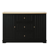 KOMODA se 3 zásuvkami a dvířky v designu lednice - černá, kompozitní dřevo (126/86/40cm) - Urban Meuble