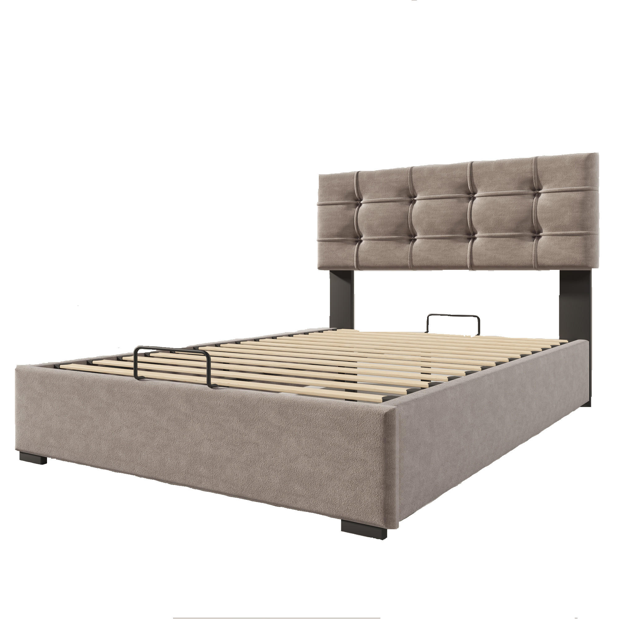 STAURAUMBETT Grau 200/90 cm - Grau, Metall (90/200cm) - Urban Meuble