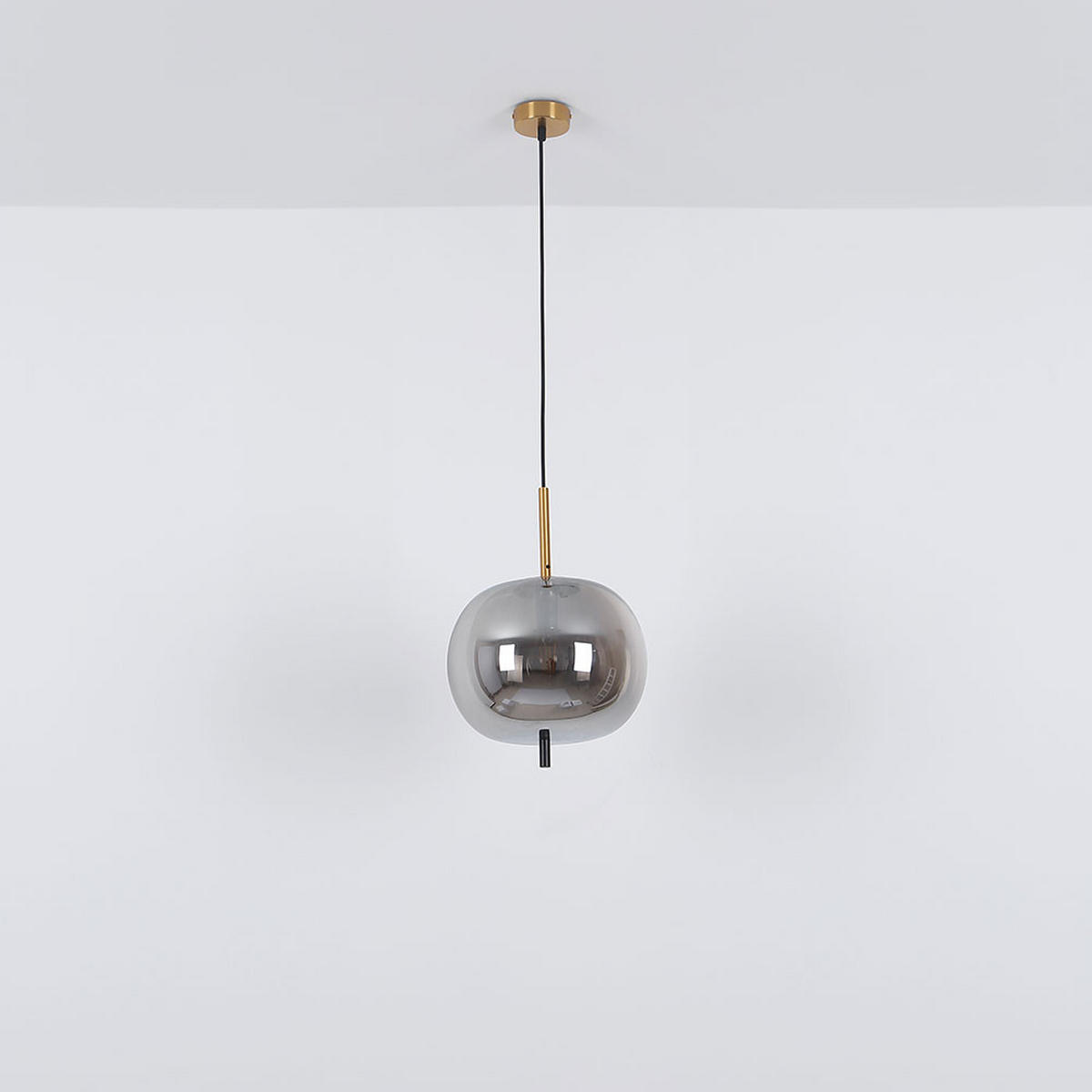 HÄNGELEUCHTE Metall Rauchgrau Matt - Grau, Glas (30/30/120cm) - Globo Lighting