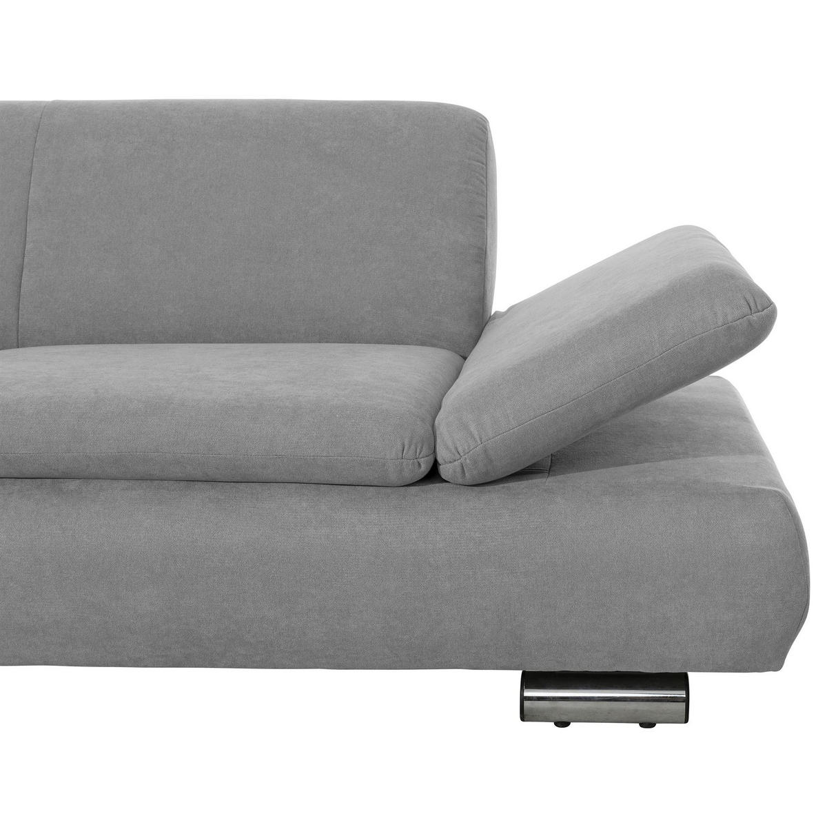 ECKSOFA mit Ottomane links Kaye Flachgewebe hellgrau - Hellgrau, Kunststoff (190/270cm) - 58aufmkessel