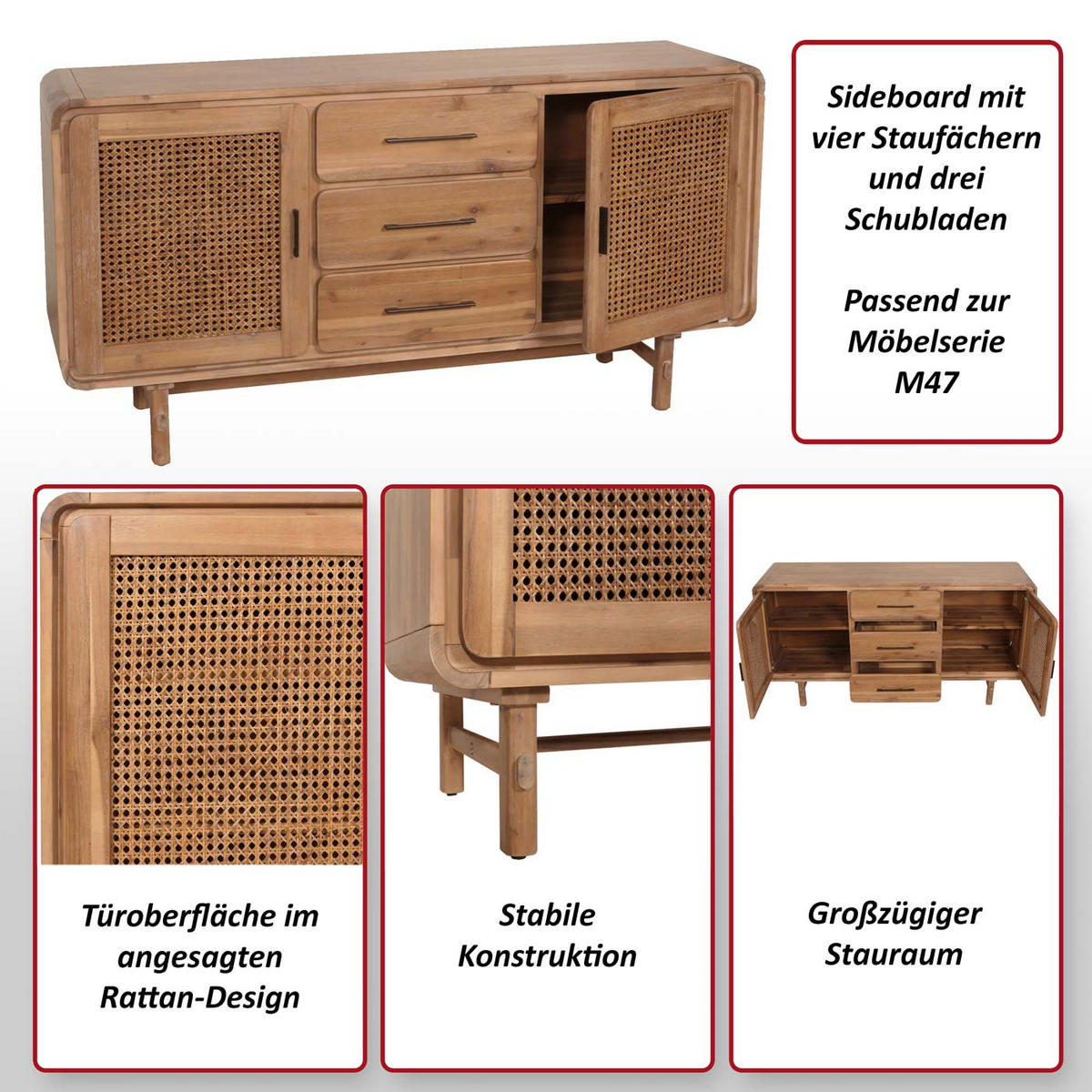 SIDEBOARD Braun - Braun, Holz (160/83/45cm) - MCW