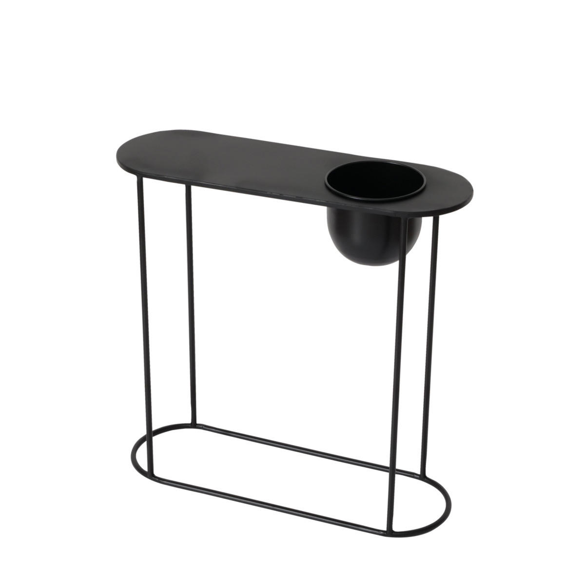 BEISTELLTISCH Metall Pluto H. 56 cm - Schwarz, Metall (55/18/56cm) - Boltze Home