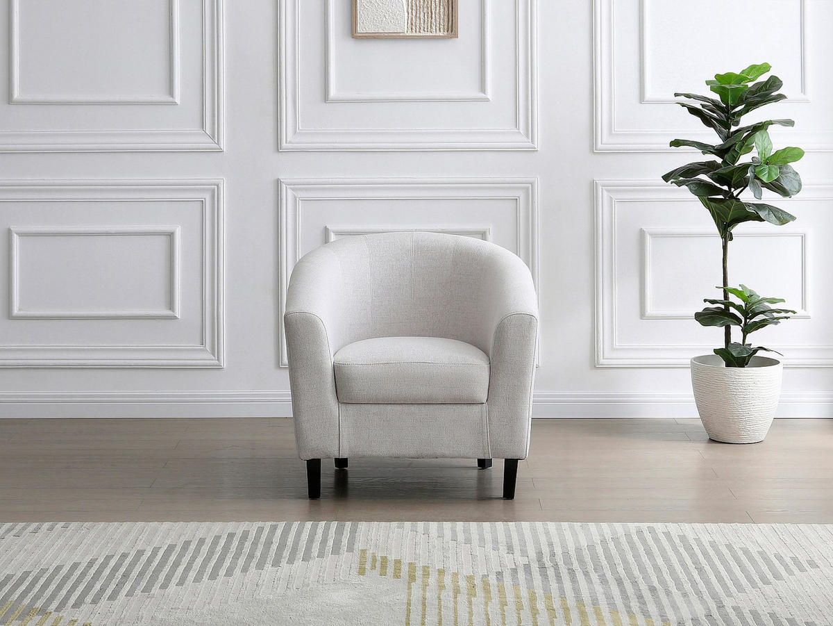 SESSEL mit gerader Rückenlehne - 1 Person - Stoff - Beige - - Beige, Textil (78/76/71cm) - Vente-Unique