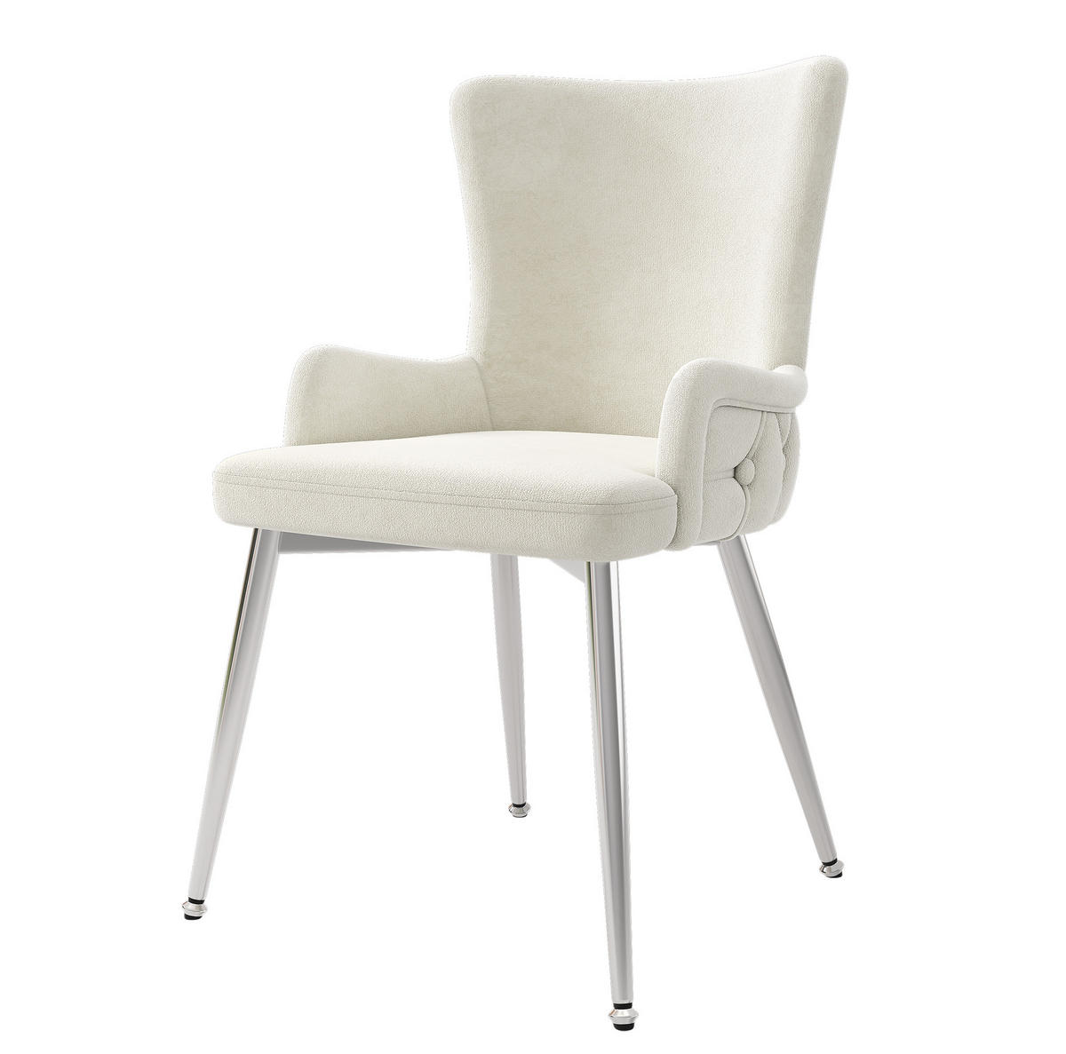 ESSZIMMERSTUHL 6er-Set Samt Beige mit Metallbeinen - Beige, Metall (47/85/49.2cm) - Meubliv
