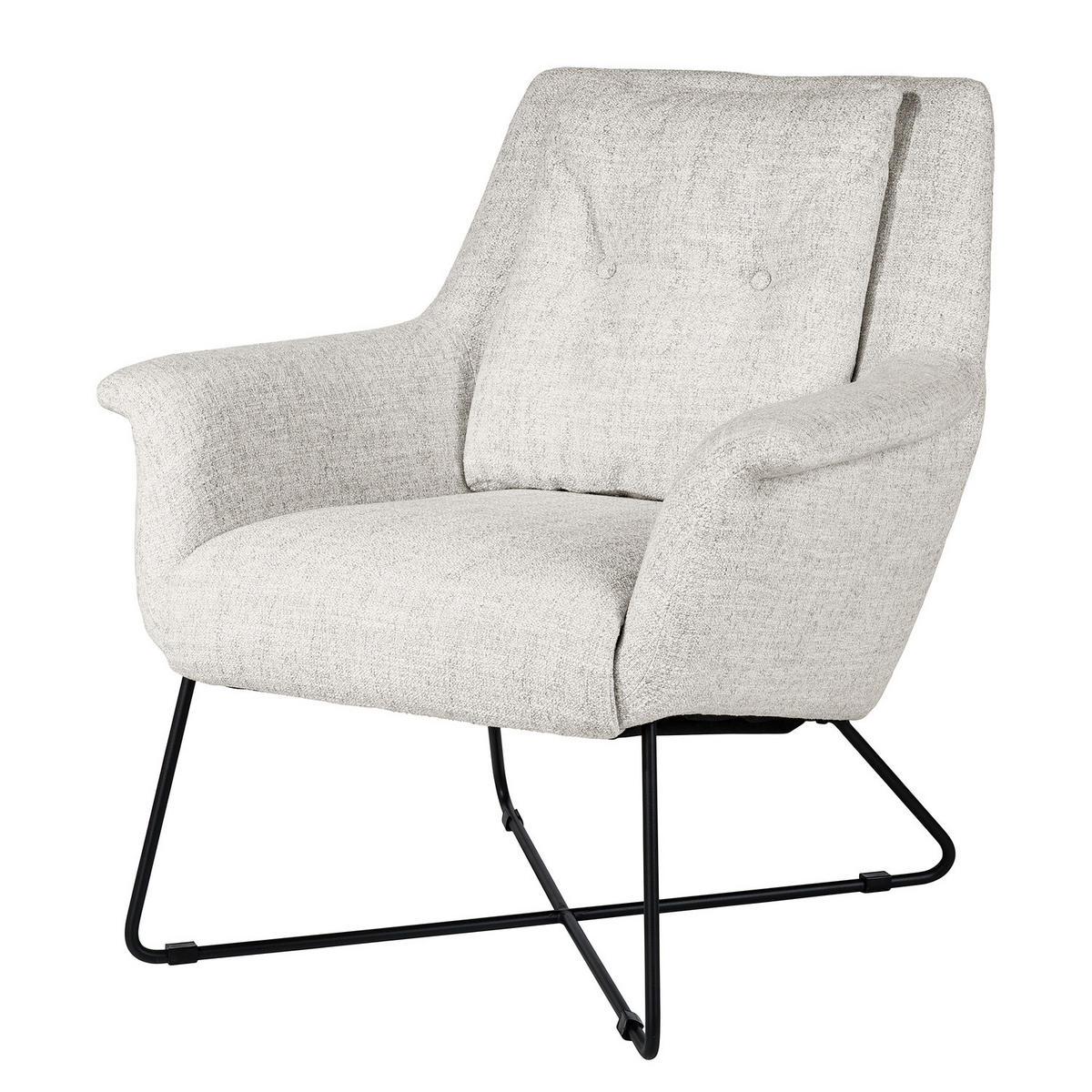 SESSEL - Hellgrau/Schwarz, Textil (82/88/84cm) - home24