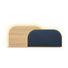 KOPFTEIL Alba mit Licht 160cm - Blau/Eichefarben, Holz/Textil (160/60/14cm) - Woodendot