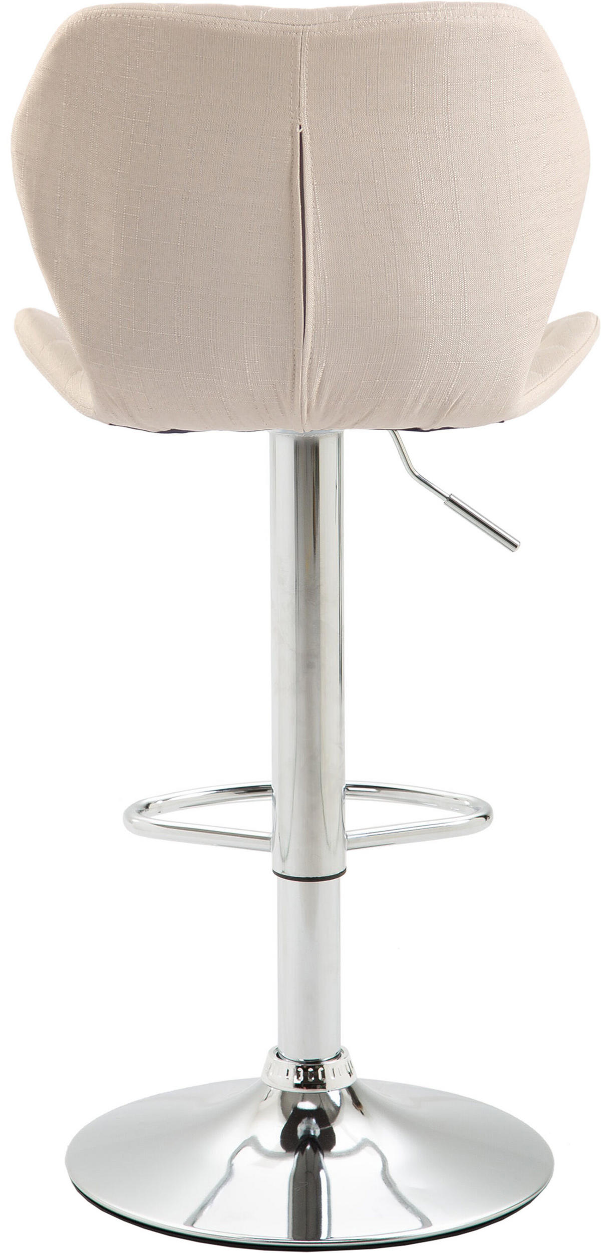 BARHOCKER Cora, Gestell Metall in Chromoptik, Stoff Creme - Chromfarben/Creme, Textil/Metall (47/100/51cm) - TPFLiving