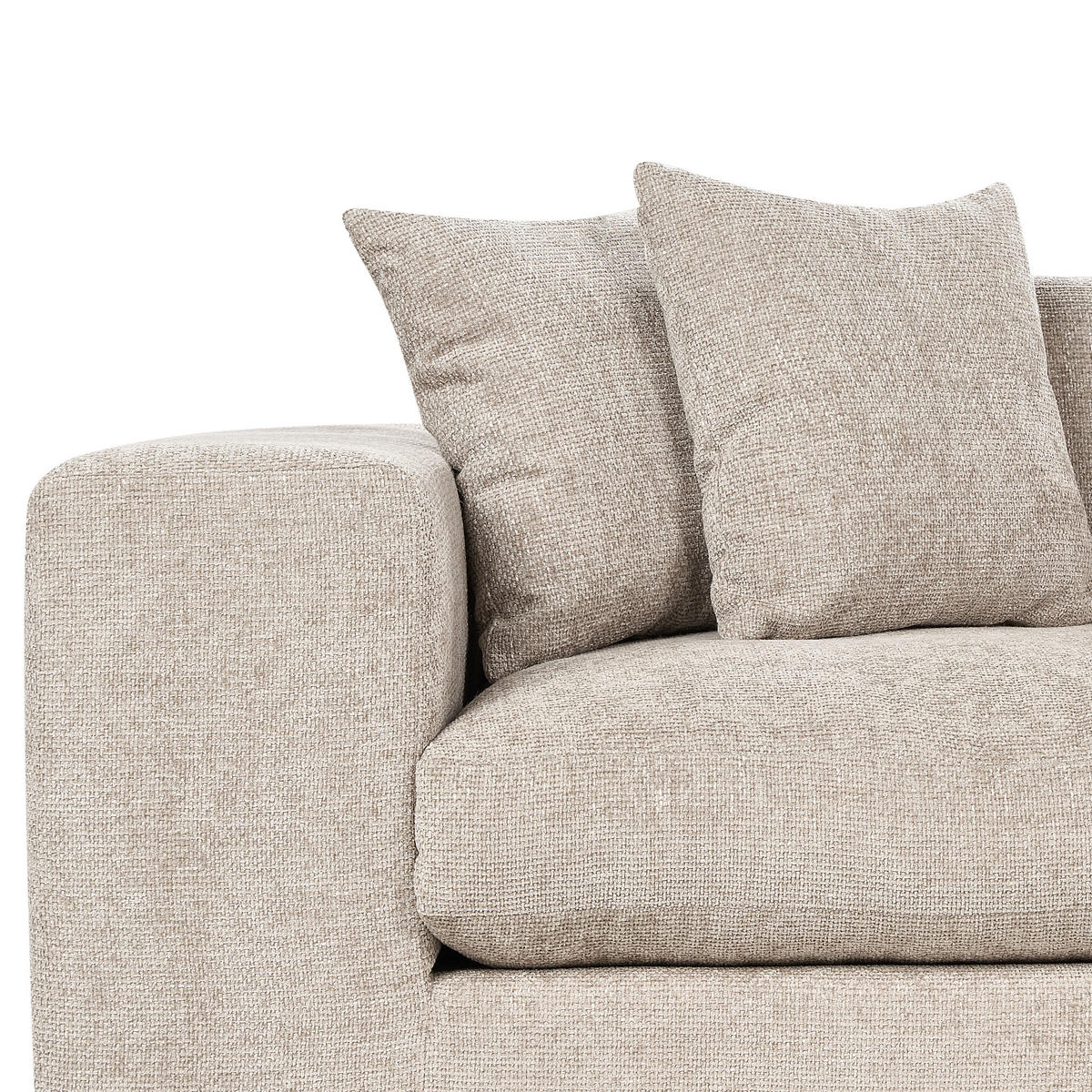 3-SEDEŽNI KAVČ sivo rjava z blazinami Glorvika II - bež, tekstil (240/58/120cm) - Beliani