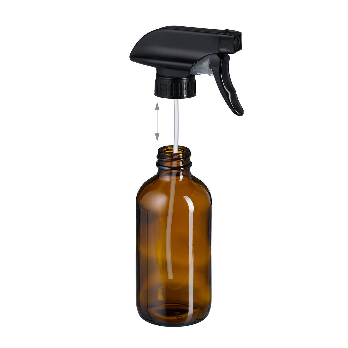 4XSPRÜHFLASCHE - Braun, Glas/Kunststoff (9.5/18/6cm) - Relaxdays