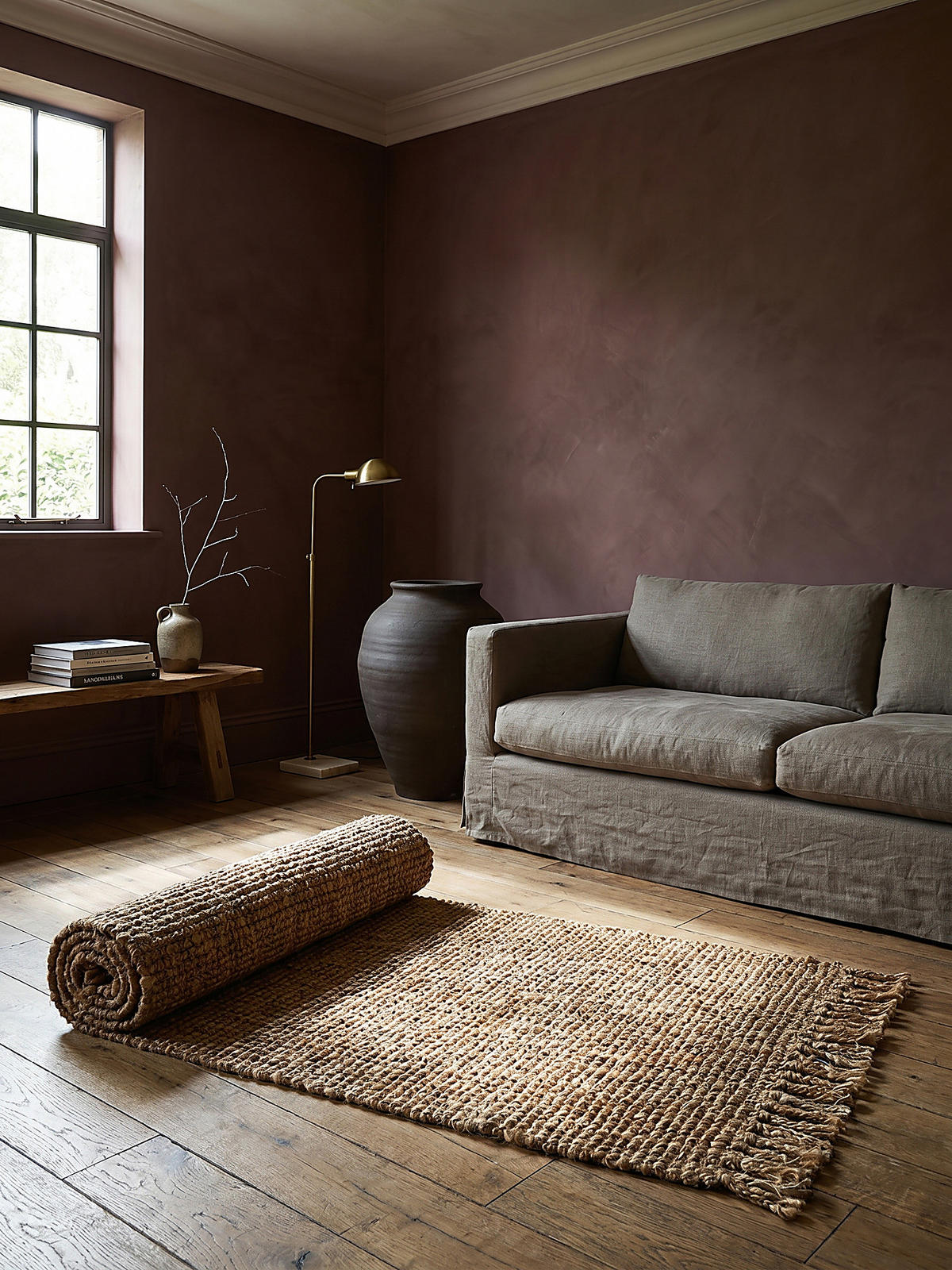 JUTETEPPICH wendbar ERME, einfarbig, Braun, 60 x 300 cm - Braun, Naturmaterialien (300/60cm) - KADIMA DESIGN