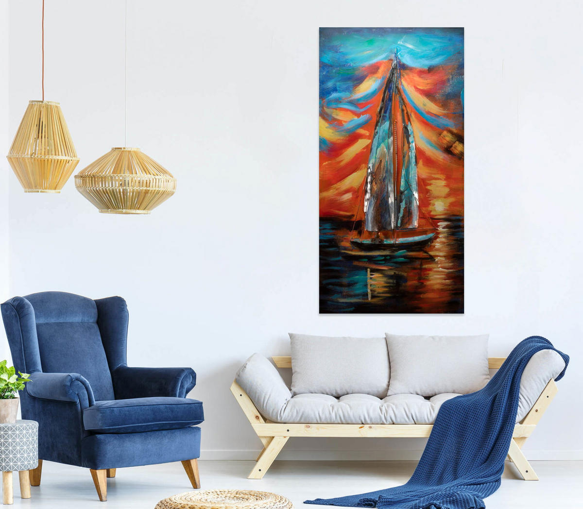 METALLBILD Bunt 60/120 cm - Multicolor, Metall (4.82/120cm) - KUNSTLOFT