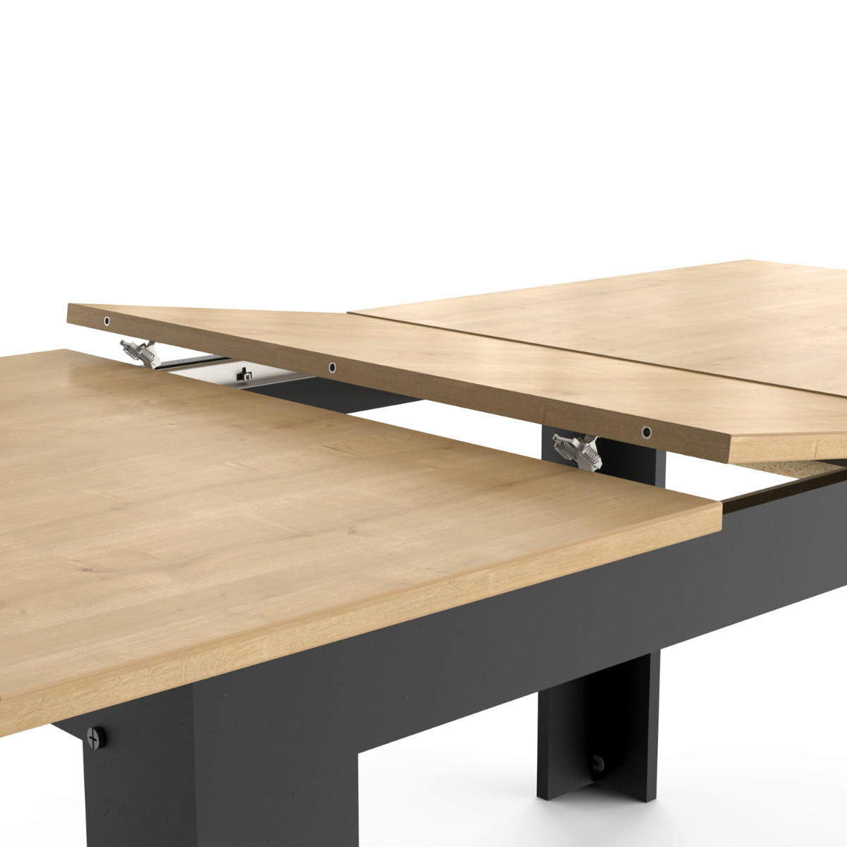 TISCH von 160 bis 200 cm in hamilton-eiche dekor und mattem schwarz - craft 160/90/77 cm - Eschefarben, Holzwerkstoff (23.8/90/77cm) - Calicosy