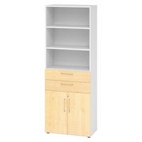 KOMBISCHRANK - mit Schubladen 42/80/215,6 cm in Weiß/Ahornfarben - Ahornfarben/Weiß, Holzwerkstoff (80/215.6/42cm) - bümö