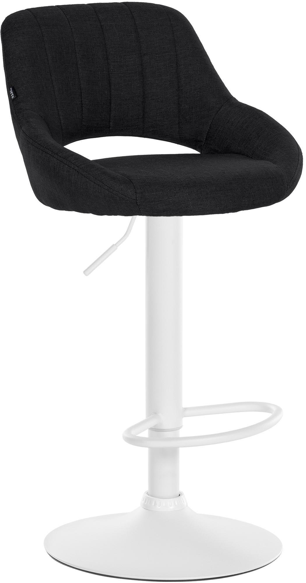 BARHOCKER Stoff schwarz - Schwarz/Weiß, Textil/Metall (46.5/85/48cm) - CLP