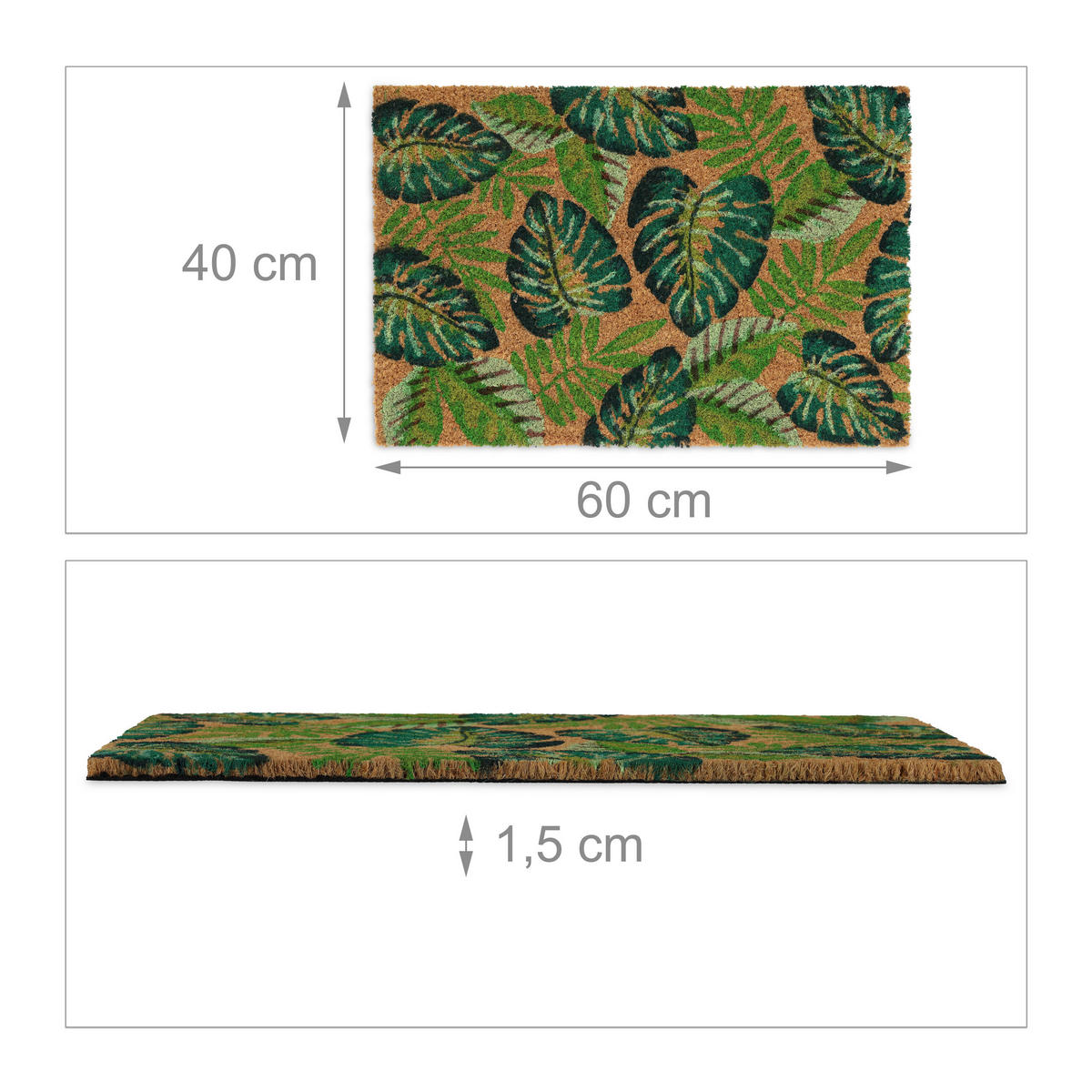 FUSSMATTE - Multicolor, Kunststoff/Textil (60/40cm) - Relaxdays