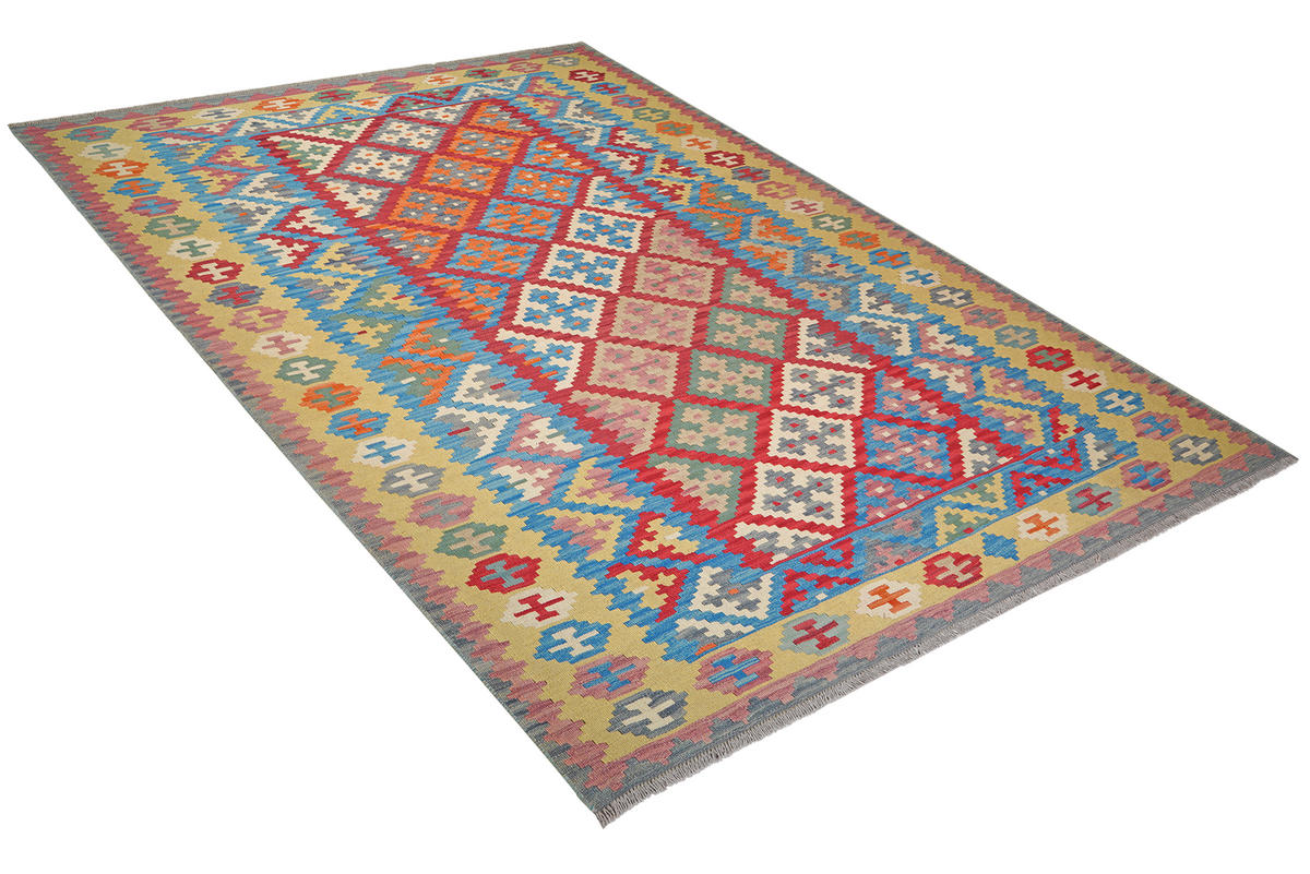 HANDWEBTEPPICH Kelim Gashgai Rot 289/197 cm Schurwolle - Rot, Textil (197/289cm) - Looma